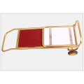 Hand Truck Bellman's Stainless Steel Brass Finish Carpeted Luggage Cart